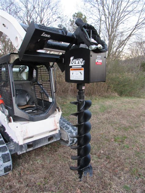 post hole auger skid steer|backhoe post hole auger attachment.